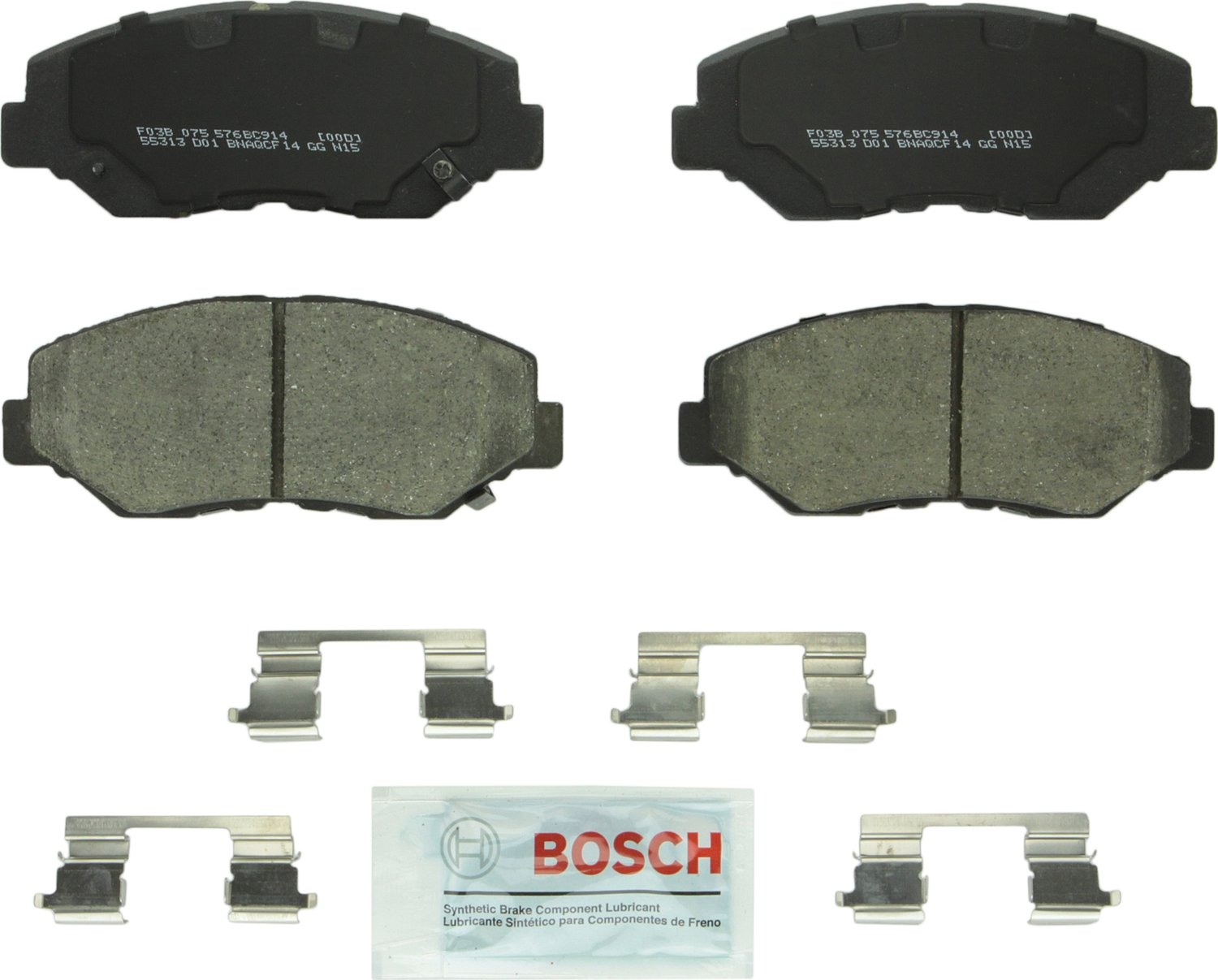 Photo 1 of BOSCH BC914 QuietCast Premium Ceramic Disc Brake Pad Set - Compatible with Select Acura ILX; Honda Accord, Civic, CR-V, Element, Fit; FRONT