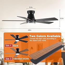 Ceiling Fans with Lights, 42 inch Low Profile