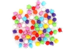 Glitter Pom Poms, 1000Pcs Multicolor Assorted Pom Decor for DIY Crafts, Bright Silk Color Craft Supplies for Handmade Clothin