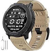 Rugged Tactical Nylon Band for Garmin Instinct/Instinct 2 Watch Band, Military Sport Strap for Instinct3 45mm Replacement Watch Strap Compatible with Garmin 22mm Instinct2 Tactical/Tide/Esports/Solar
