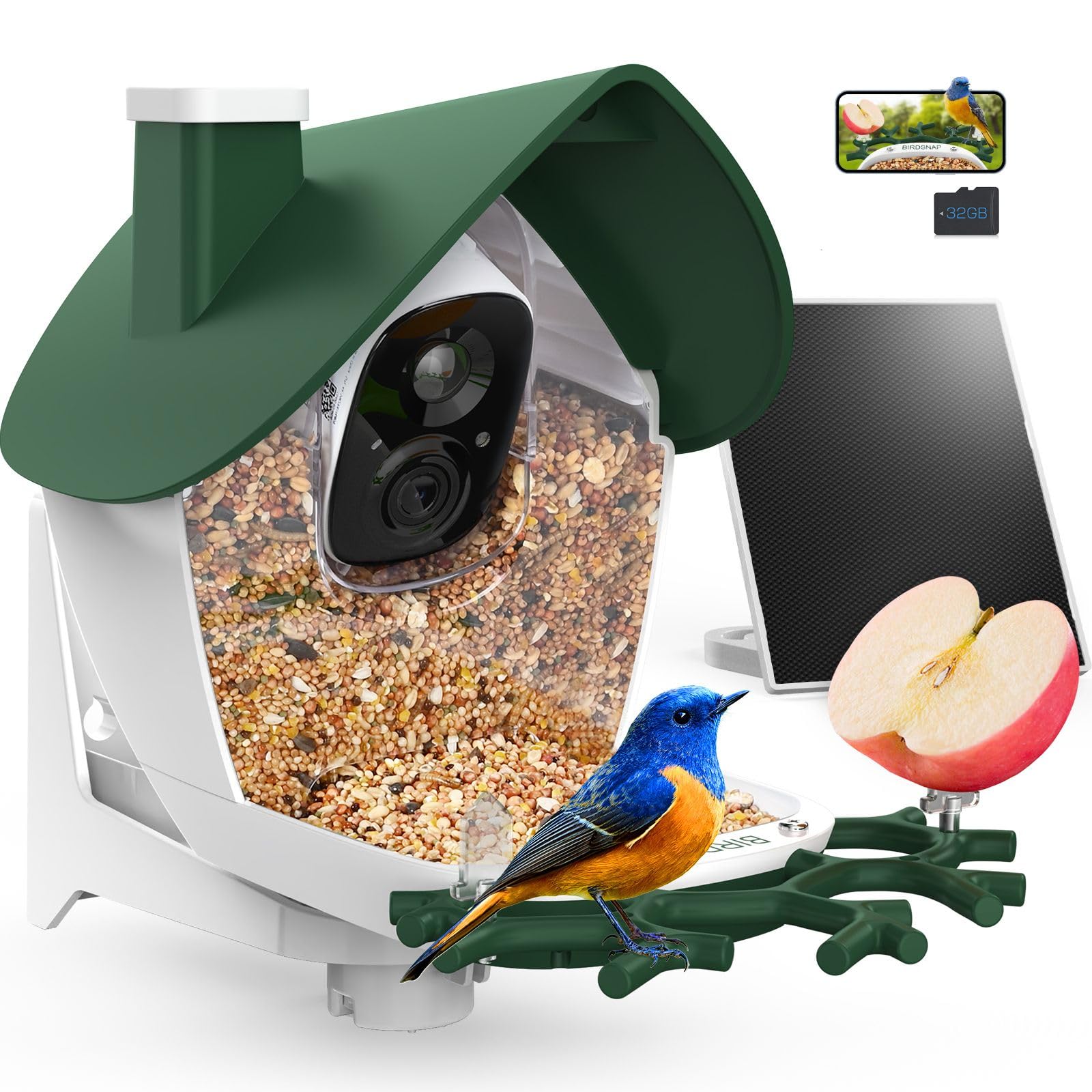 Photo 1 of ***(MISSING PARTS - PARTS ONLY -INCOMPLETE)*** 
birdsnap® P33 - Bird Feeder with Camera Solar Powered, 2K Video Bird Camera Feeder Live with 32GB Card, AI Identify Feather Species, Auto Record in Backyard, for Birds Lover