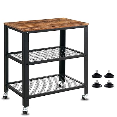 VINEXT 3-Tier Kitchen Serving Cart with Vintage Wooden Boards