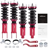 maXpeedingrods Coilover for Honda Civic 1988-2000, Red Damper Adjustable | for Honda CRX 1988-1991, for Del Sol 1992-1995, for Acura Integra 1990-2001, Coilovers Suspension Lowering Kit