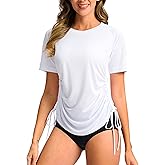 Soothfeel Women's Swim Shirt UPF 50+ Short Sleeve Rash Guard SPF UV Sun Protection Swimming Swimsuit Bathing Suit Top Only