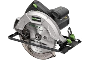 GALAX PRO Circular Saw 5800 RPM Hand-Held Cord Circular Saw, 10 Amp with 7-1/4 Inch Blade, Adjustable Cutting Depth (1-5/8" to 2-1/2") for Wood and Logs Cutting