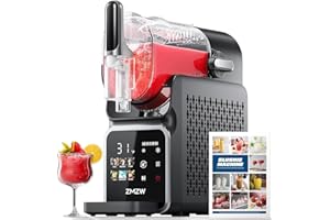 ZMZW Slushie Machine, No Ice Needed Frozen Drink Maker with 6 Presets, Auto-Clean & Real-Time Temp Display, Slushy Machine for Margaritas, Smoothies, Cocktails, Frappés, Milkshakes & More