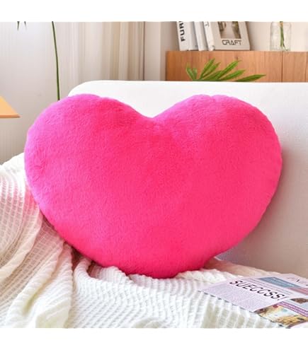 Amazon.com: S_SSOY Plush Pillow Heart Shape Cushion Fluffy Throw
