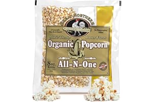 GREAT NORTHERN POPCORN COMPANY 18-Count Organic Popcorn Packets - Pre-Measured 8-Ounce All-in-One Popping Machine Packs with Coconut Oil and Buttered Salt by Great Northern Popcorn