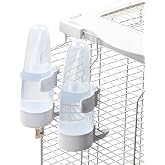 YOOSO WING Bird Feeder Automatic Bird Water Dispenser Set for Cage No Mess Parakeet Cage Water Dispenser PP Material, 200ml/6.8fl oz (2PCS)