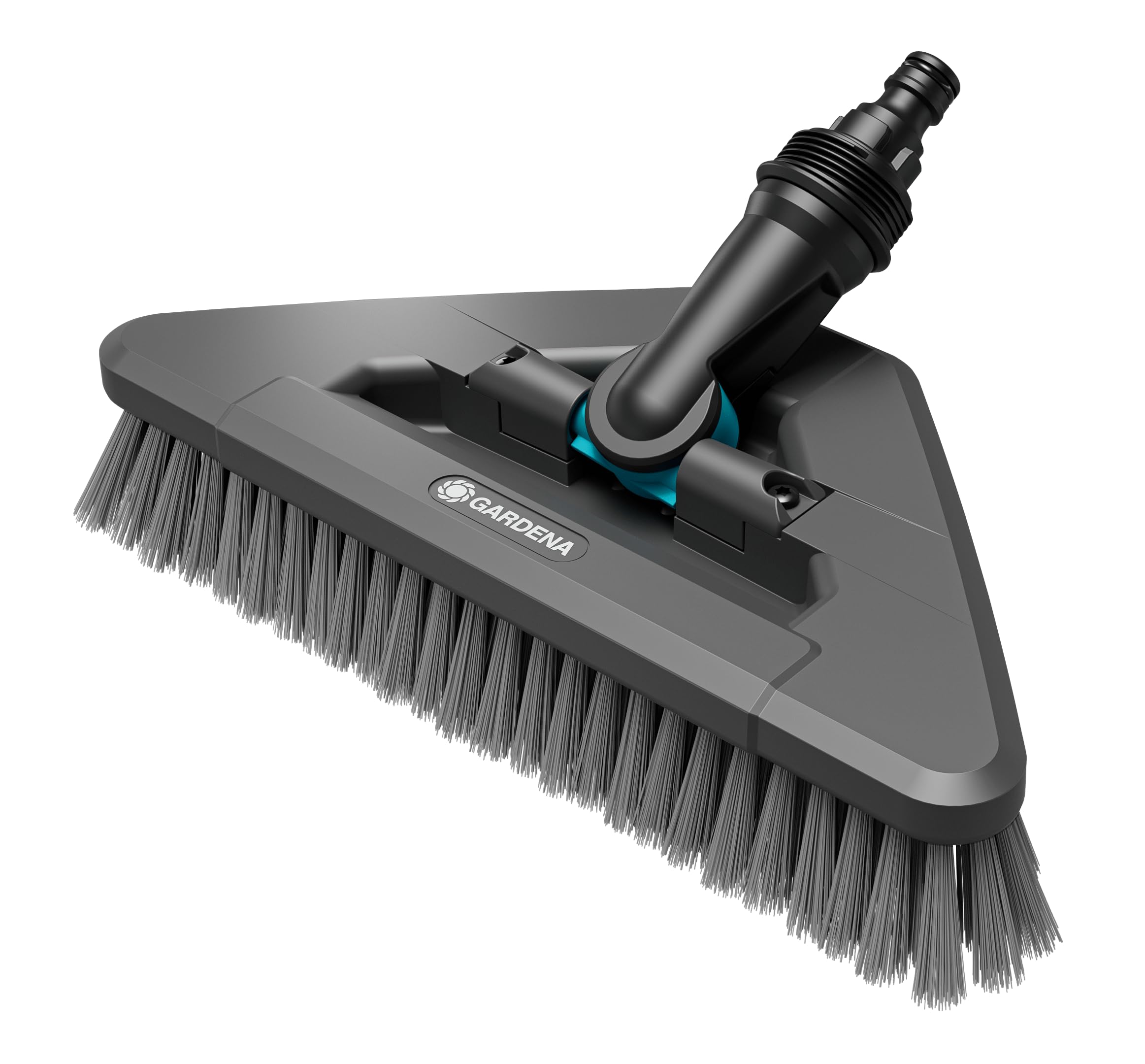 Gardena Cleansystem soft flex long-handle brush: Brush for cleaning sensitive surfaces, soft bristles, triangular, swivelling, for connection to Cleansystem handle, for larger surfaces (18812-20)