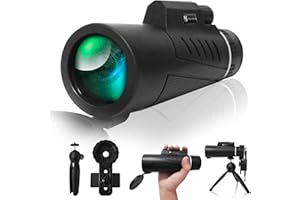 NatureNova 10X42 HD Monocular Telescope with Smartphone Holder & Tripod - High Power Waterproof Fog-Proof Monocular with Low Light Vision for Bird Watching Star Watching Wildlife Hunting