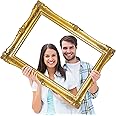Large Photo Booth Props 32 x 24 Inch Gold Picture Selfie Frame Vintage Photo Frame Creative Friends Party Photo Props Accessories for Wedding Bridal Shower Bachelorette Birthday Party Supplies Decor