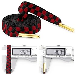 YJRVFINE Flat Checker Shoe Laces: 2 Pairs 55 Inch