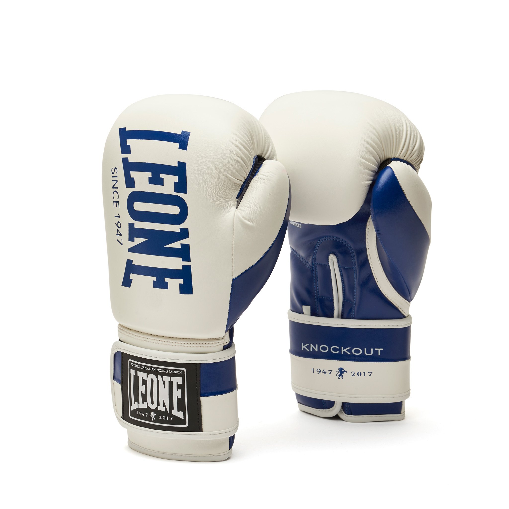 LEONE 1947, KNOCKOUT Boxing Gloves, Unisex Adult, White, 10 OZ, GN371