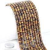 Natural Yellow Tiger's Eye Heishi Spacer Beads Loose Semi Precious Flat Round Gemstone Disc Shape Stone for Beading Jewelry Making 4x2mm 15.5"