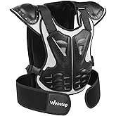 Webetop Youth Chest Protector Motocross Adjustable Kids Motocross Gear Shock-Resistant Dirt Bike Gear for ATV, Cycling Black/Silver M