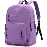 VASCHY School Backpack,Lightweight Water Resistant Daypack Bookbag for High School Teen Girl/College/Work/Women Purple