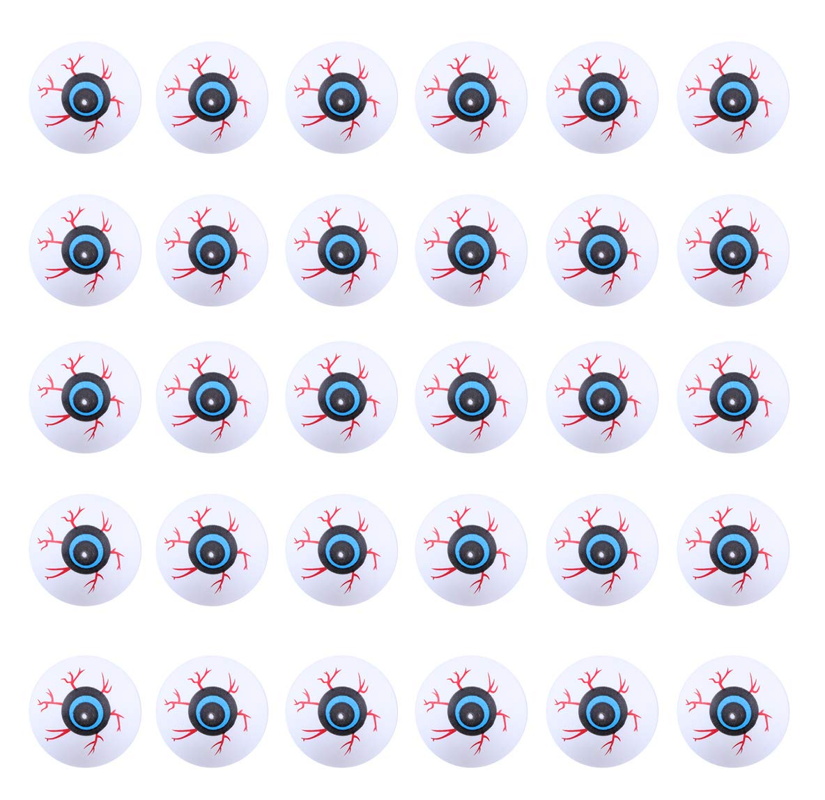 Halloween Eyeballs Bouncy Creepy Eye Balls for Kids Toys, 30pcs 1.5In Fake Eye Balls Hollow Eyeballs for Halloween Party Favors Goody Bag Fillers, Halloween Terror Props for Haunted House Decoration