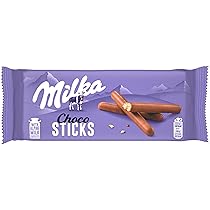 Milka, Choco Sticks, Biscotto Goloso Ricoperto di uno Strato di Cioccolato al Latte Milka, con Latte Alpino, Cacao Sostenibile, 112g
