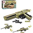 QMAN Building Block Gun, 3-in-1 Simulation Blaster Building Blocks with Bullets Military Weapon Building Set Model for Kids,202 PCS