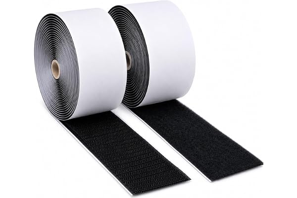 16.4 Feet x 2 Inch Hook and Loop Tape Roll with Heavy Duty Adhesive, Couch Cushion Tape, Strong Hook and Loop Strips with Sti