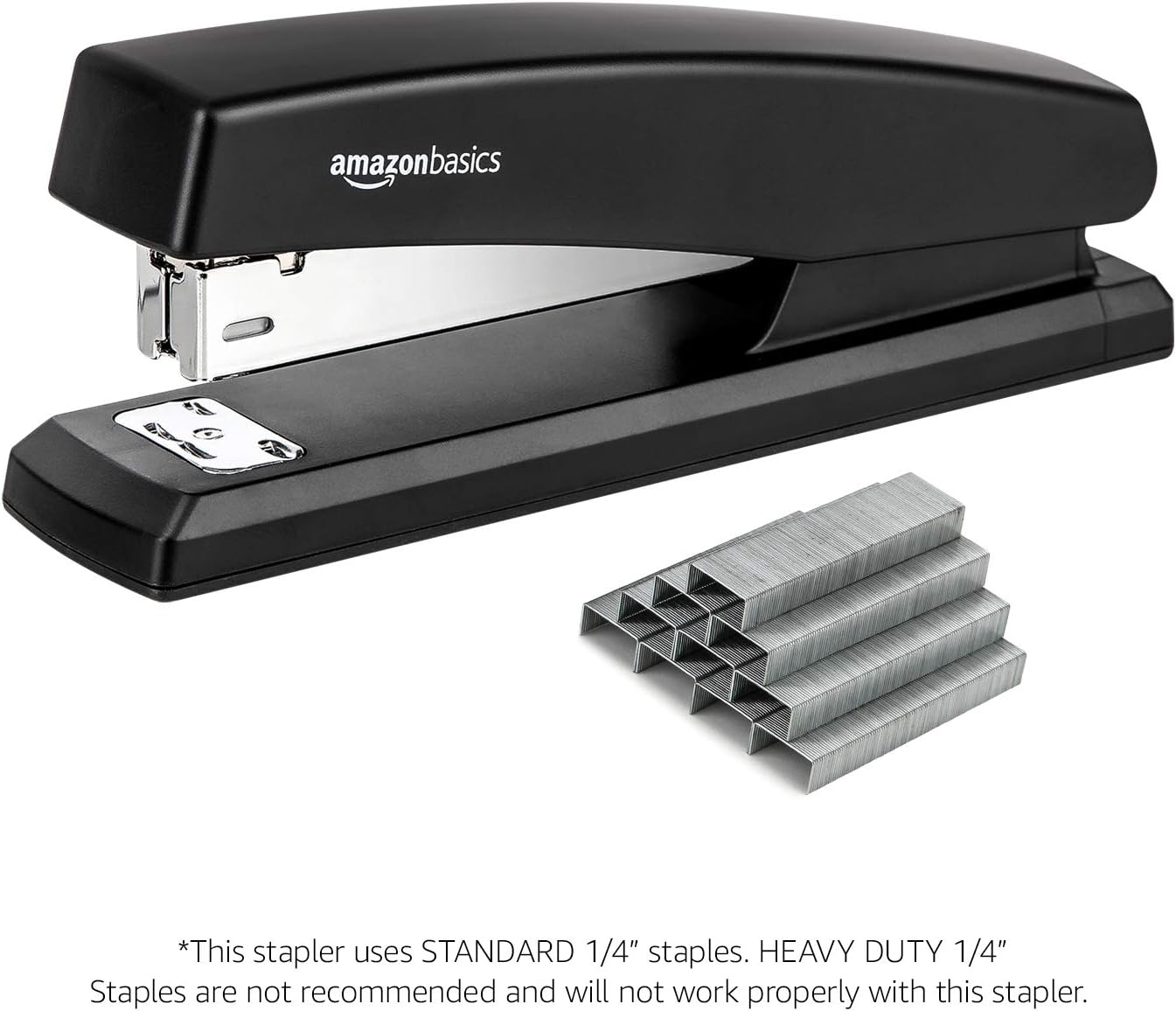 Basics 10-Sheet Capacity, Non-Slip, Office Stapler with 1000 Staples, Black : Office Products