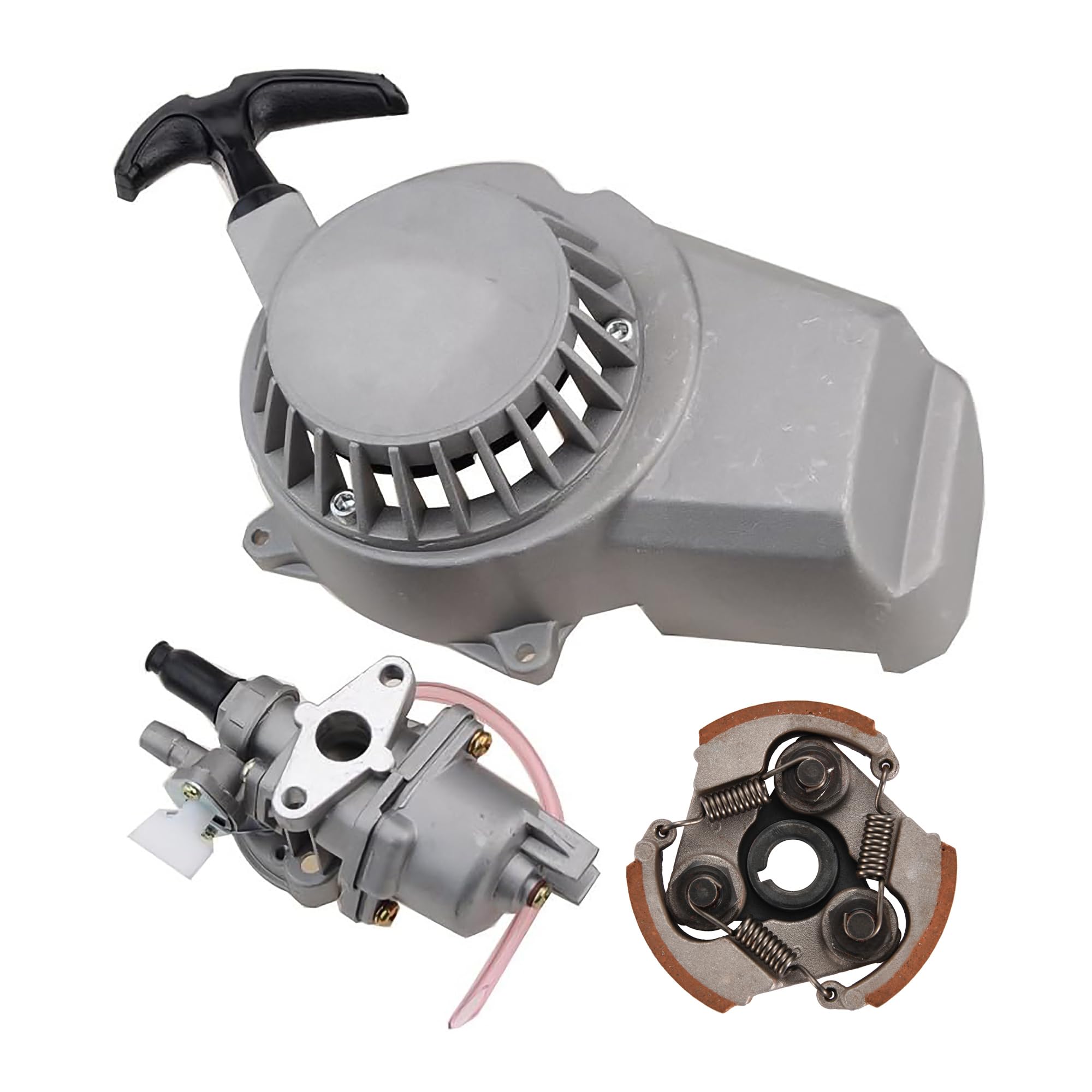 GOOFIT Carburetor 13mm with Pull Start Clutch Replacement For 2 Stroke Engine 47cc 49cc Motocyle Pocket Bike ATV