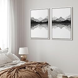 MUDECOR Framed Canvas Print Wall Art Set Black and