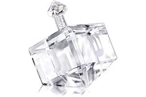 QFkris Crystal Hanukkah Dreidel Paperweight with Hebrew Letters 3.5“ Glass Figurines Collectibles Hanukkah Gift Home Table Decor