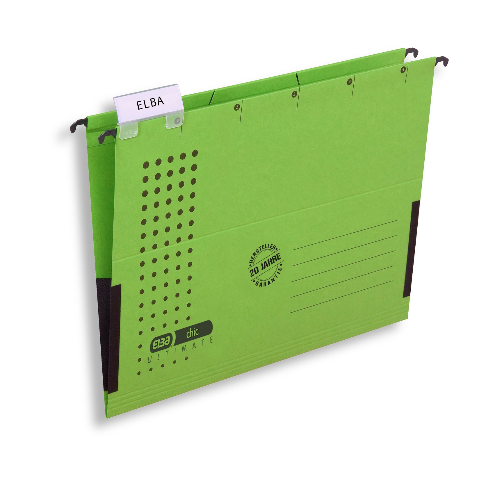 Elba Chic VE5/85803GN Suspension Files A4 RC Cardboard 230 g/m² Pack of 5 Green