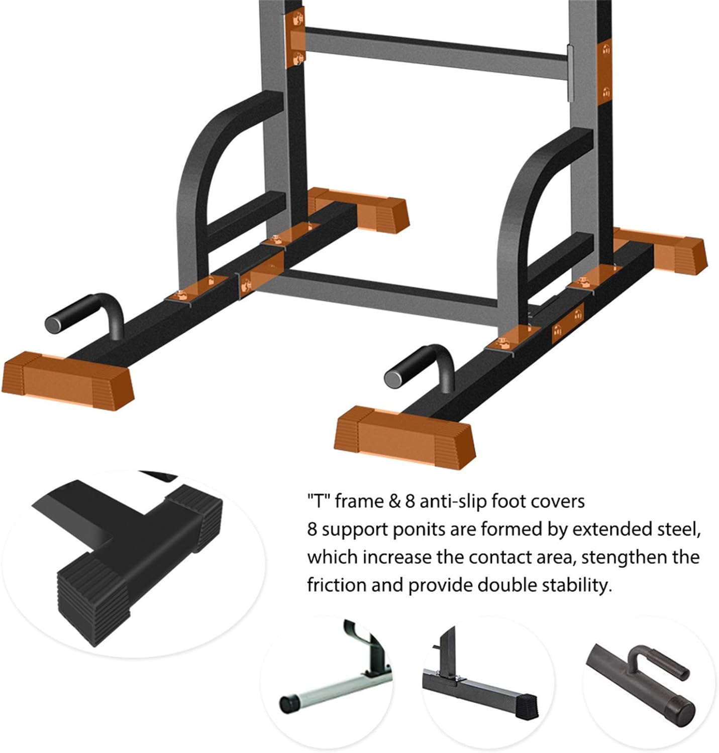 Sportsroyals Power Tower Dip Station Pull Up Bar for Home Gym Strength Training Workout Equipment, 400LBS. : Sports & Outdoors