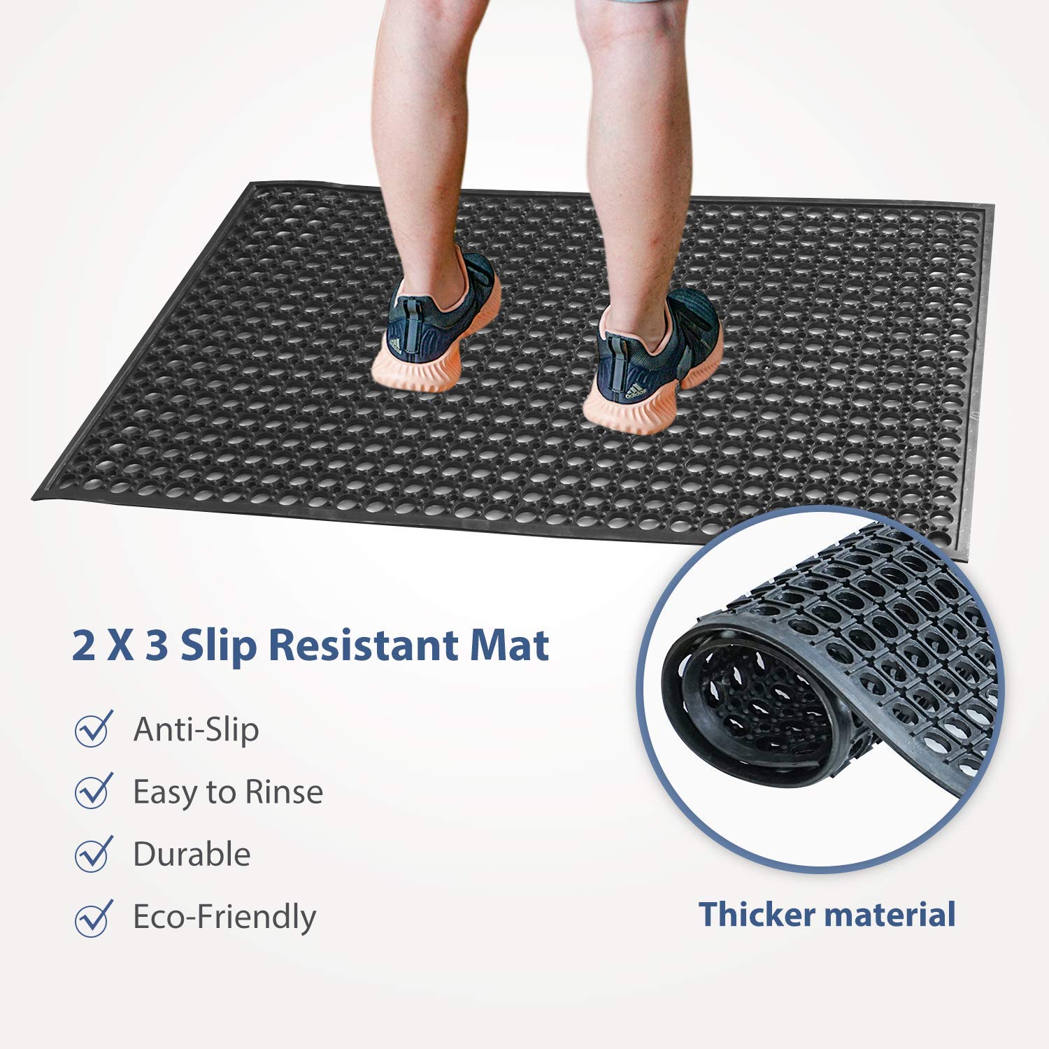 Amazon Com Rubber Door Mat Kitchen Anti Fatigue Floor Mats 24 X