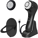 Spa Sciences - NOVA - Sonic Cleansing Brush with Bristles & Infusion System – Anti-Aging Facial Exfoliating, Waterproof, and USB Rechargeable