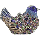 Boutique De FGG Bird Crystal Clutch Purses For Women Dressy Rhinestone Evening Bag Pigeon Prom Clutch Purse for Wedding,Mini