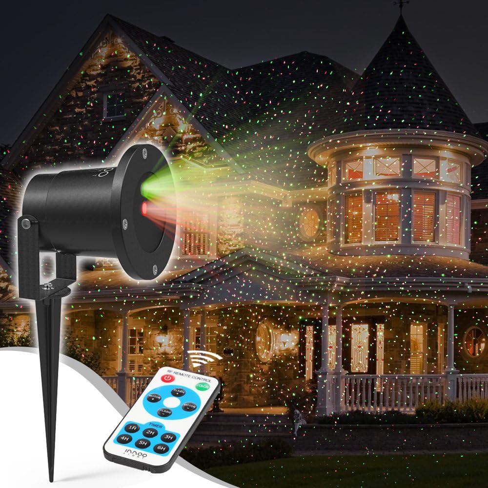 Projecteur Laser Fêtes SGZIOO - 10 Diapositives (Noël, Halloween...), Télécommande, IP44 - Pour Intérieur Et Extérieur, Effet Vague D'eau