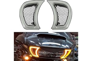 YHMTIVTU Motorcycle Headlight Vent Accent LED Indicator Side Lights Fit for Harley Road Glide FLTRX Special FLTRXS CVO Ultra FLTRU 2015-2023 Clear