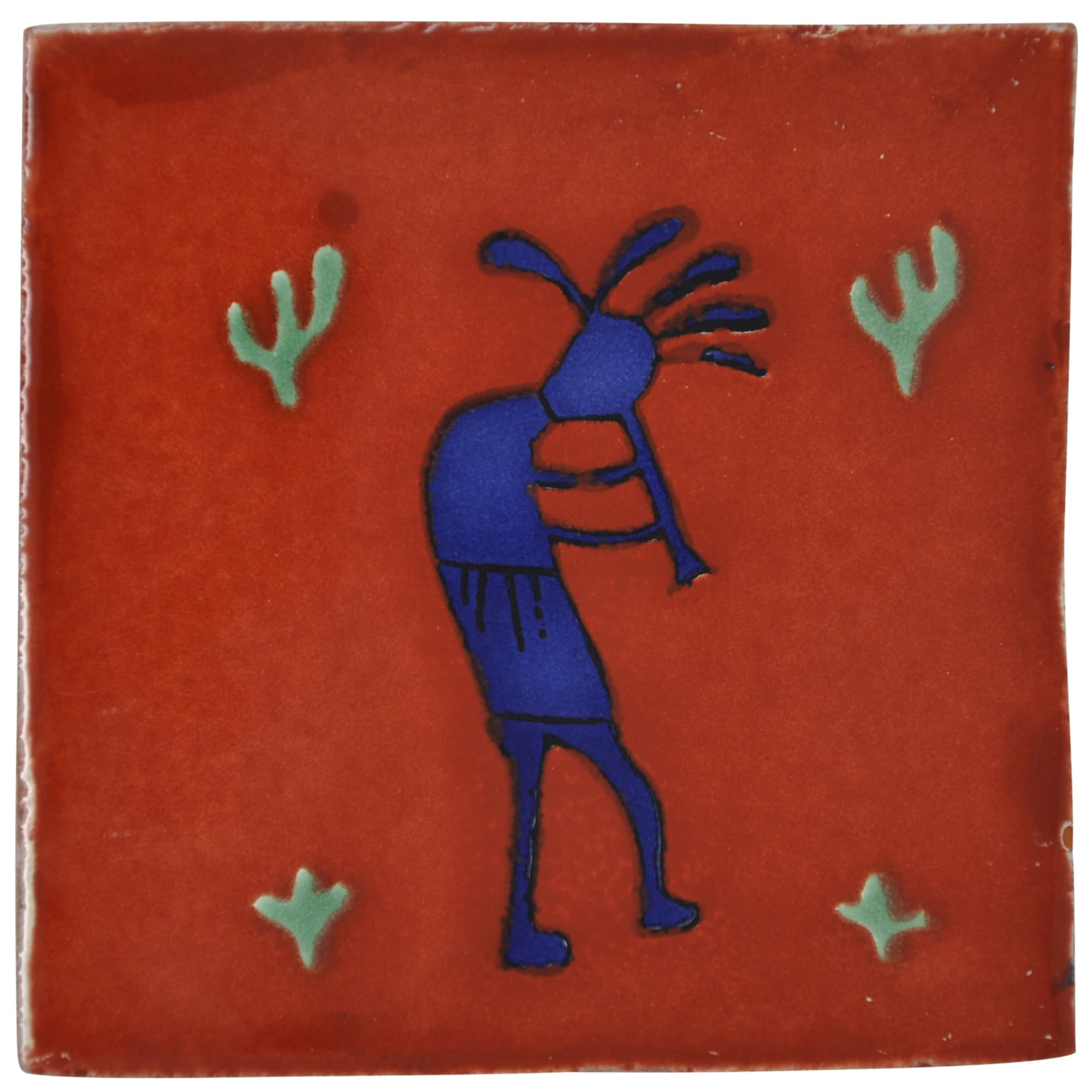 Tumia LAC Handmade Mexican Talavera Tile - Authentic Style Timo Ceramic Tiles for Crafts, Backsplashes and Home Improvement - 10 Pack