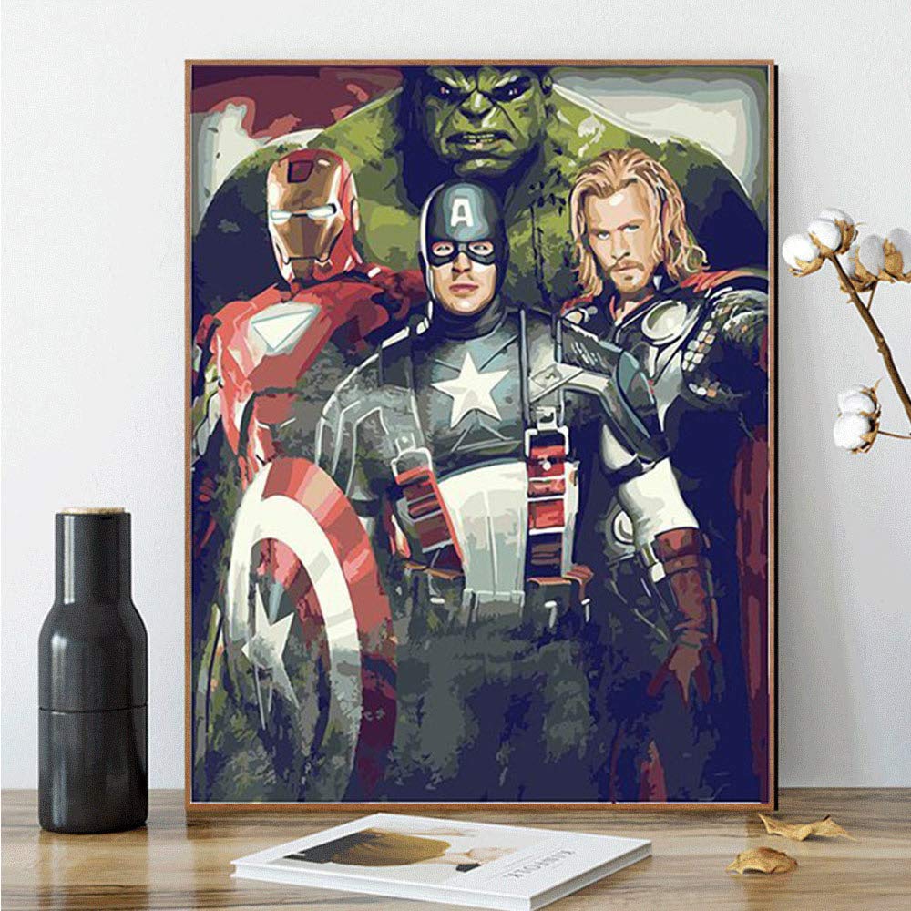 Kimily DIY Paint by Numbers for Adults Kids Marvel Avengers Paint by