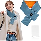 Girasol Heated Neck Wrap Heated Scarf for Neck Pain Relief, Neck Heating Pad with 5000mAh Power Bank, Cordless Thermal Neck Brace Electric Heated Neck Warmer with 3 Heating Levels (Blue)