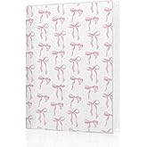 HUKINE Coquette Pink Bow Photo Album 4x6, Aesthetic Preppy Girly Small Photo Album Memory Book Keepsake with 18 Pockets Hold 36 Pictures for Family Baby Graduation Wedding Anniversary Travel Vacation