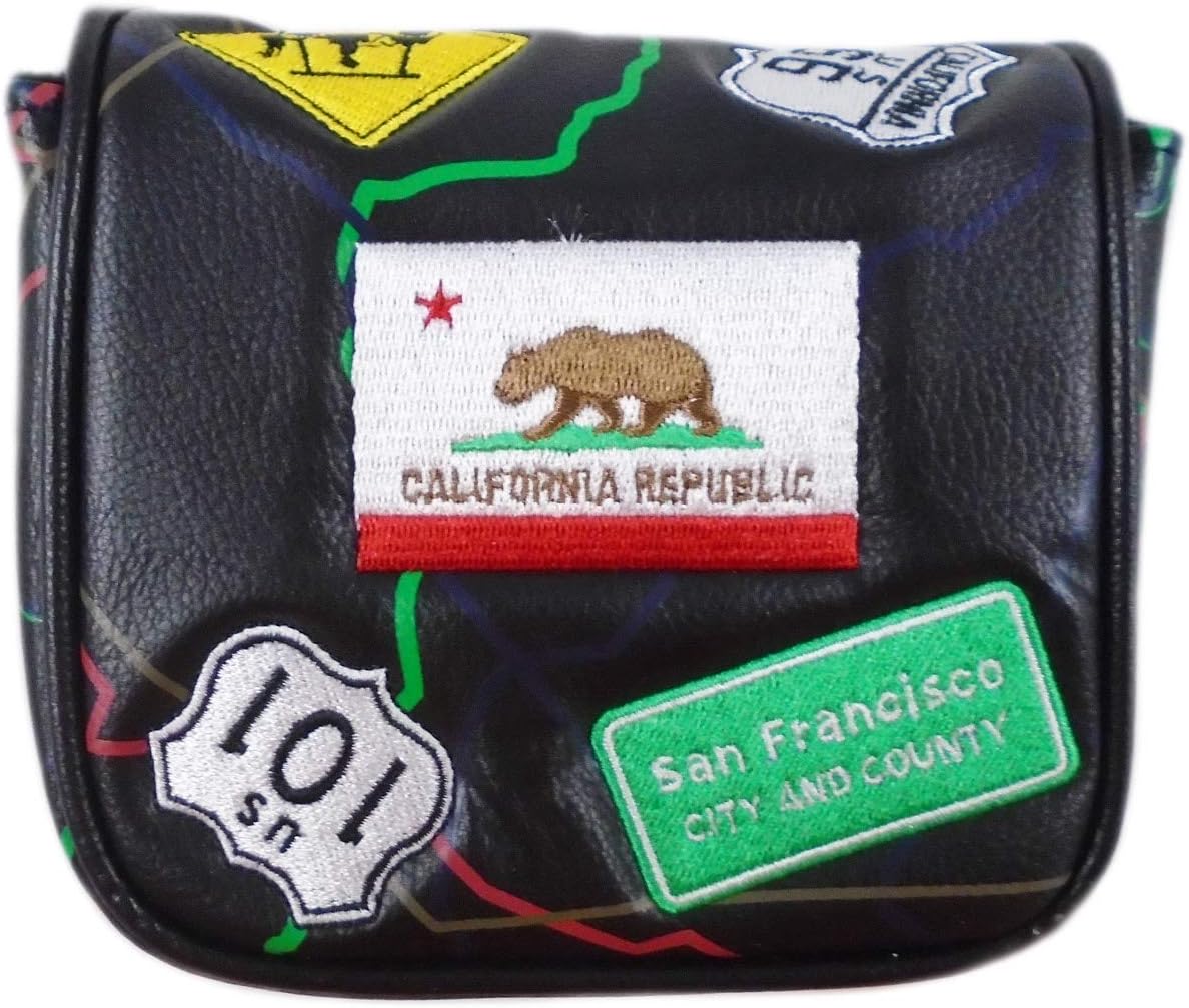 PRG New California Road Map Black Magnetic Square Mallet Putter Headcover