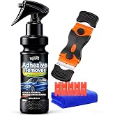 Adhesive Remover, Sticker Remover for Car Paint &amp; Glass &ndash; Spray that Dissolves Decal, Glue &amp; Tape Residue, Safe on Surfaces, Removes Sticky Labels, Includes Scraper, Spatula &amp; Towel, 3.4oz/100ml