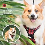 PoyPet No Pull Dog Harness Reflective Front Back Leash Attachments M Checkered view 5