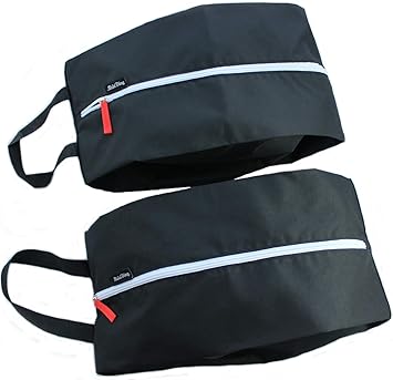 MeinDing große XL Premium Schuhtasche schwarz - 2er Set - Schuhbeutel für Reise, Koffer und Sport - bis Schuhgröße 47