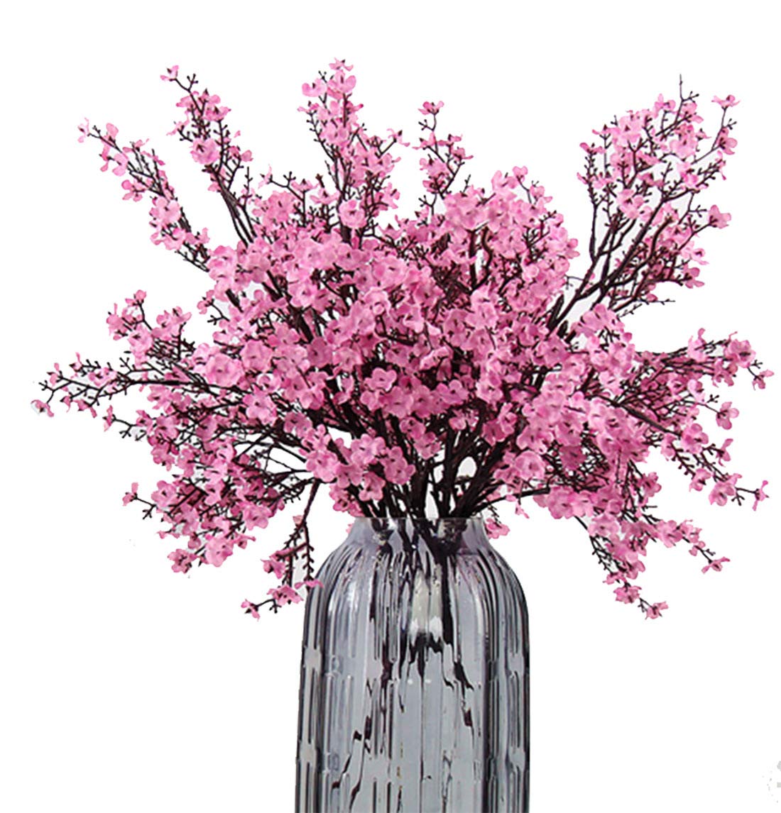 JAKY-Global Babys Breath Gypsophila Artificial Flowers 6 Bundle European Fake Silk Plants Decor Wedding Party Decoration Bouquets Real Touch DIY Home Garden(Pink)