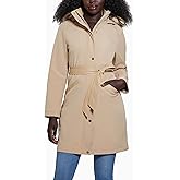 GUESS womens Softshell Hoodie Belt Parka