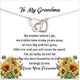 Aelciyue Long Distance Gifts for Grandma - Christmas Birthday Mothers Valentines Day Gifts for Nana Sentimental Gift for Grandmother from Grandkids Grandmother Necklaces for Women