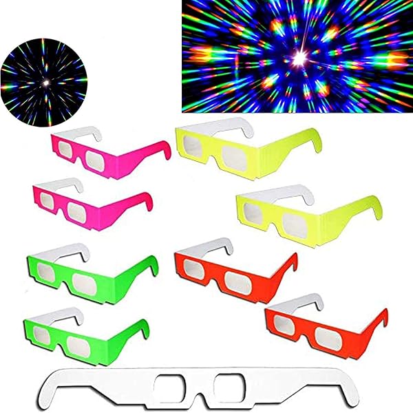 Amazon.com: EEkiiqi 100 PAIRS 3D GLASS Rainbow Diffraction