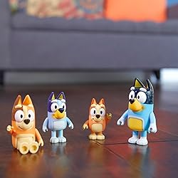 Bluey Family Figure Pack of 4, Robust Poseable