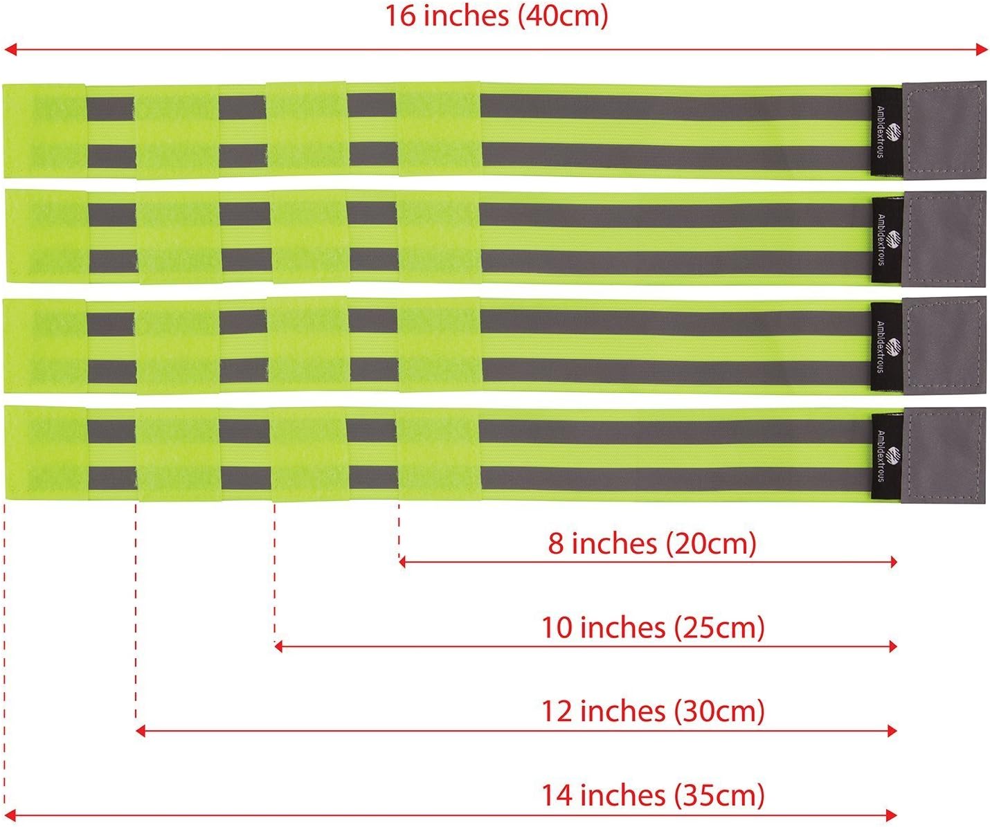 Reflective Bands for Men and Women | Reflectors for Runners, Cycling, Walking | Set of 4 Reflective Ankle Bands, Armbands, Wristbands | Reflector Tape Providing High Visibility Safety Apparel : Sports & Outdoors